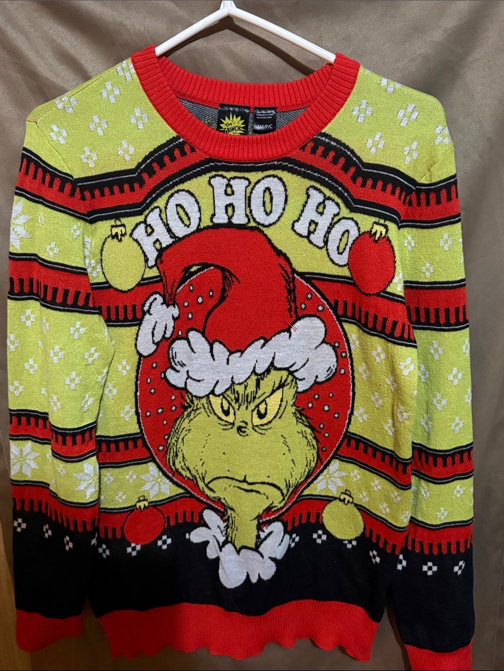 MAD Engine The Grinch Holiday Crewneck Sweater - Lime Green/Red/Black